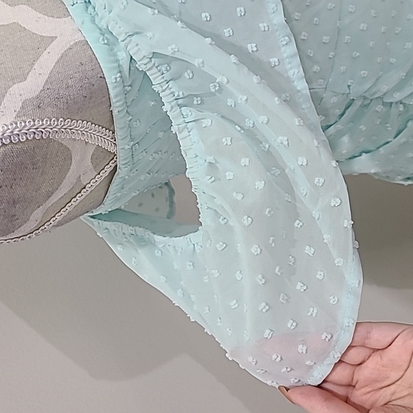 Evilly Bazir Seafom Green Off Shoulder Ruffle Dress - Picture 6 of 8